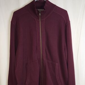 Banana Republic Men’s Full Zip Sweater Jacket Burgundy Size XL Long Sleeve Knit